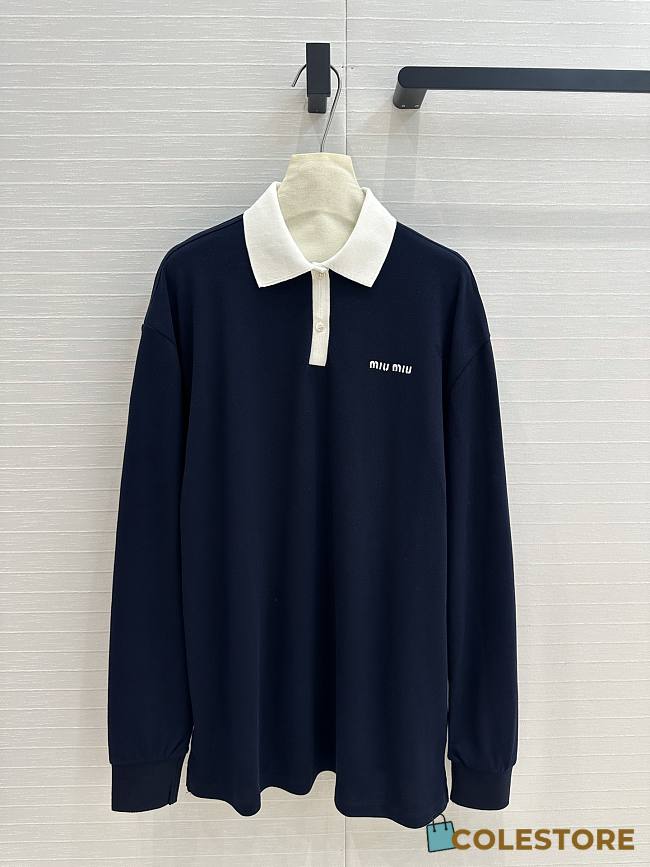 Miu Miu long-sleeve polo shirt Black - 1