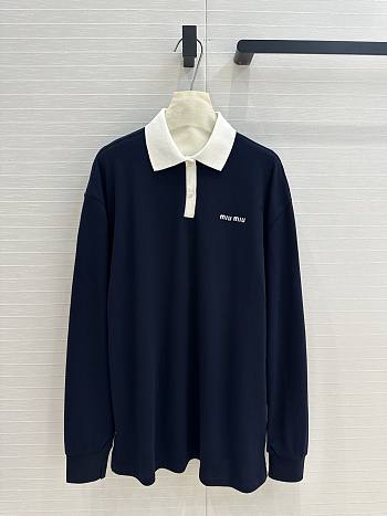 Miu Miu long-sleeve polo shirt Black