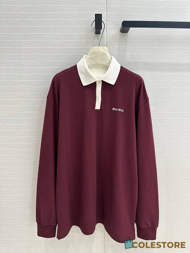 Miu Miu long-sleeve polo shirt Red - 1