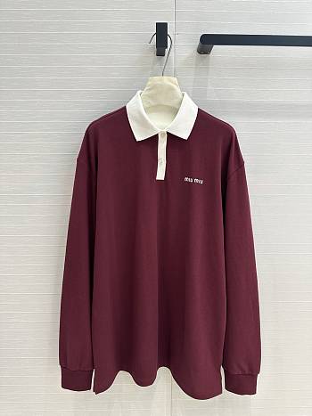 Miu Miu long-sleeve polo shirt Red