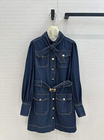 Zara Denim Mini Dress with Peter Pan Collar 