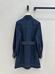 Zara Denim Mini Dress with Peter Pan Collar  - 6