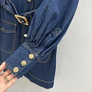 Zara Denim Mini Dress with Peter Pan Collar  - 4