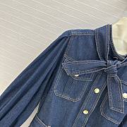 Zara Denim Mini Dress with Peter Pan Collar  - 3