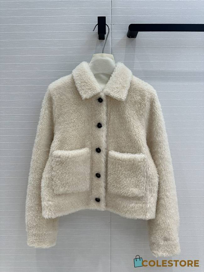 BC Shearling Jacket White  - 1