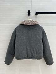 Miu Miu Sherpa-Lined Puffer Jacket Grey - 6