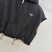 Prada Sleeveless Puffer Vest with Faux Fur Trim Black  - 5