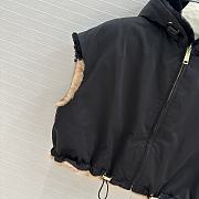 Prada Sleeveless Puffer Vest with Faux Fur Trim Black  - 4