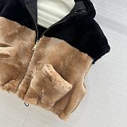 Prada Sleeveless Faux Fur Vest with Hood Brown  - 6