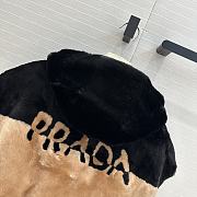 Prada Sleeveless Faux Fur Vest with Hood Brown  - 5