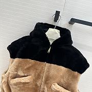 Prada Sleeveless Faux Fur Vest with Hood Brown  - 2