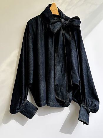 Zimmermann Denim Blouse with a Large Bow