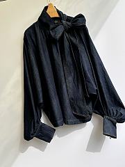 Zimmermann Denim Blouse with a Large Bow - 5