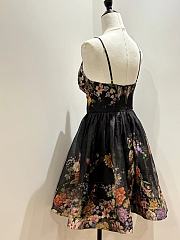 Zimmermann Floral Print Mini Dress with a Plunging Neckline - 5