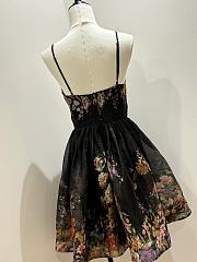 Zimmermann Floral Print Mini Dress with a Plunging Neckline - 2