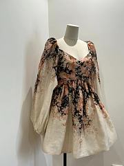  Zimmermann Floral Print Mini Dress with Puffed Sleeves - 5