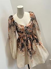  Zimmermann Floral Print Mini Dress with Puffed Sleeves - 4