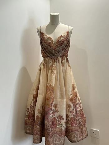 Zimmermann Paisley Print Dress with a Sweetheart Neckline