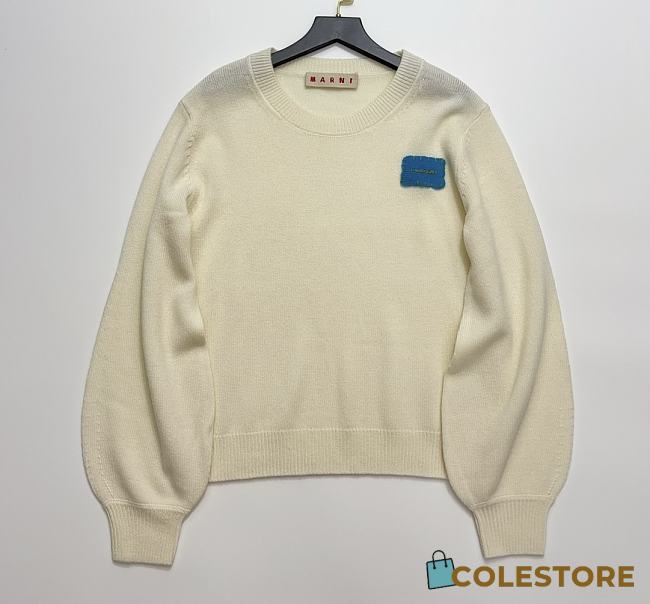 Marni sweater with the blue patch White - 1