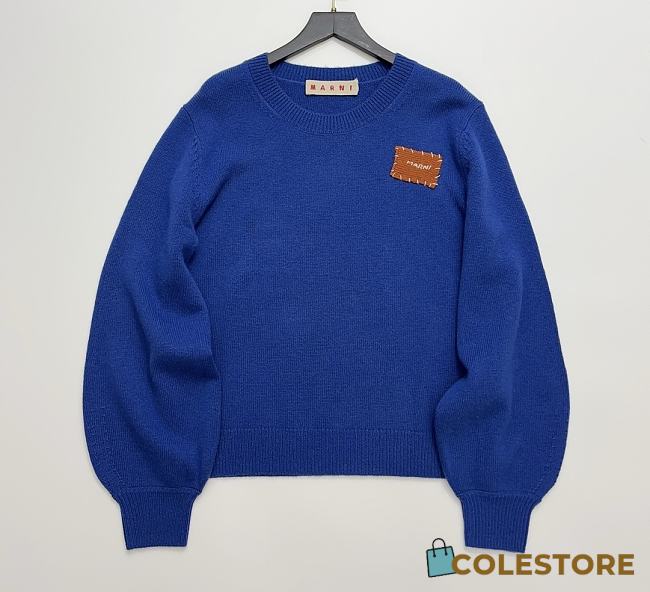 Marni sweater with the Brown patch Blue  - 1