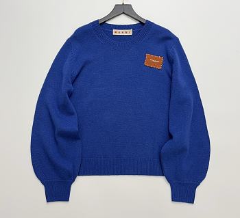 Marni sweater with the Brown patch Blue 