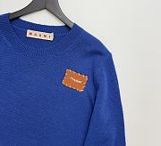 Marni sweater with the Brown patch Blue  - 2