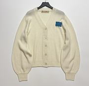 Marni Cardigan with a Blue Patch White  - 1