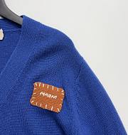 Marni Cardigan with a Brown Patch Blue - 5