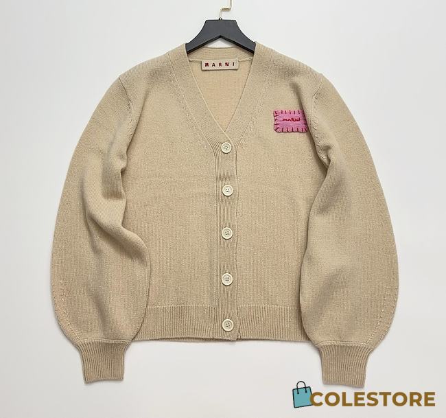 Marni Cardigan with a Pink Patch Brown - 1