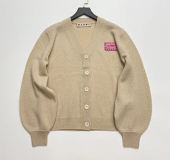 Marni Cardigan with a Pink Patch Brown