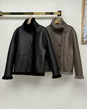 Bottega Veneta Shearling Jacket Black/ Brown - 2