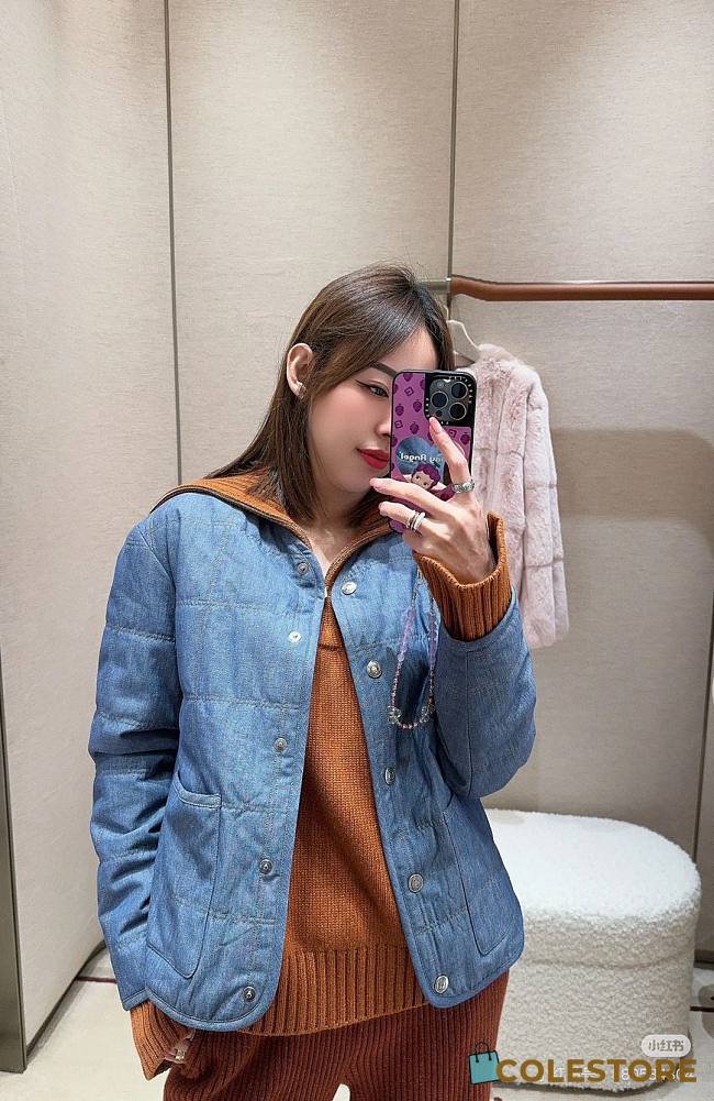 denim puffer jacket - 1