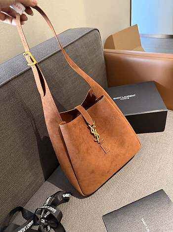 Colestore Saint Laurent Sac de Jour Bag Suede Brown 18 x 19 cm
