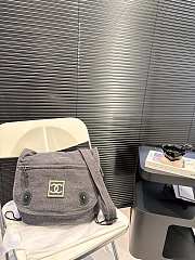 Colestore Chanel Denim Messenger Bag Black 31 x 27 cm - 1