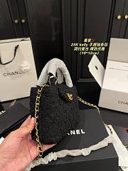 Colestore Chanel Mini Kelly Bag Black Fur 19 x 12 cm - 5