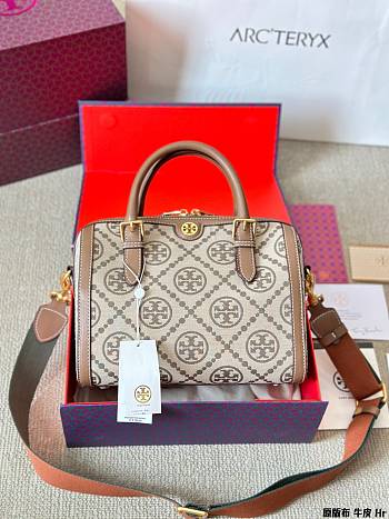 Colestore Tory Burch T Monogram Mini Bag Brown 26 x 19 cm