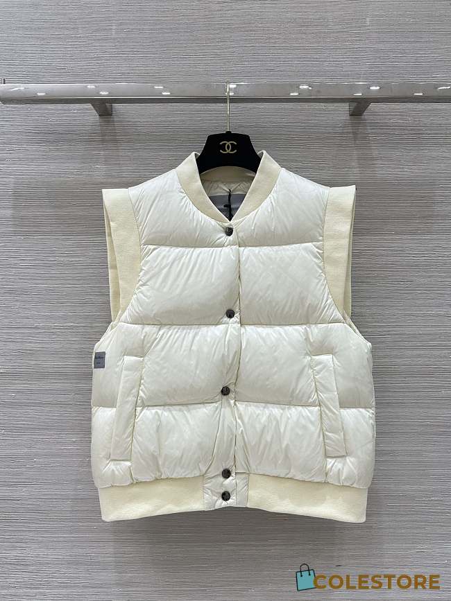 Colestore Max Mara Sleeveless Puffer Vest White  - 1