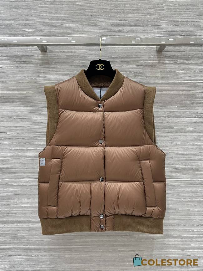 Colestore Max Mara Sleeveless Puffer Vest Brown  - 1
