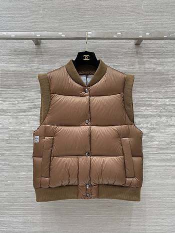 Colestore Max Mara Sleeveless Puffer Vest Brown 