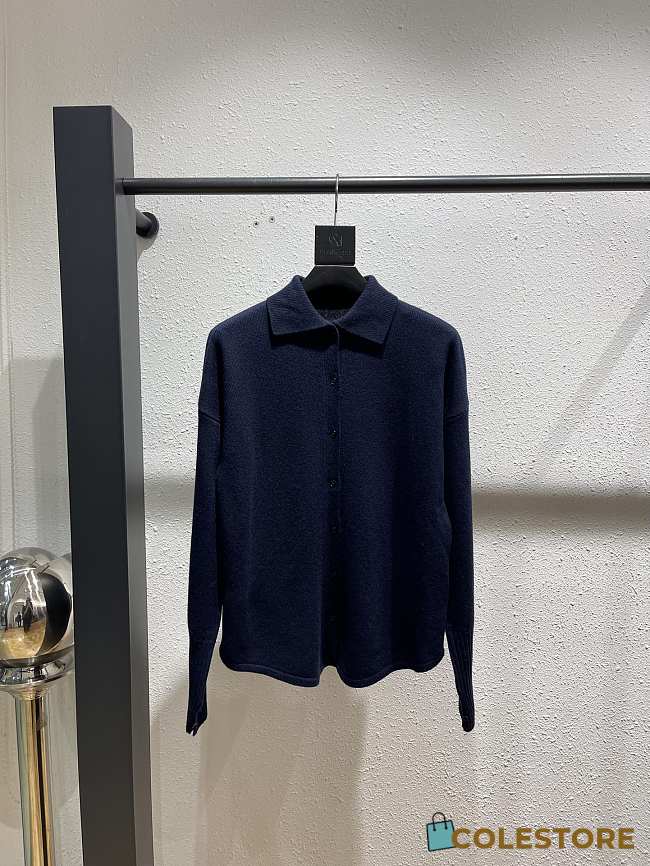 Colestore Max Mara Polo-Neck Knit Sweater Blue - 1