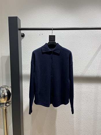 Colestore Max Mara Polo-Neck Knit Sweater Blue