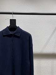 Colestore Max Mara Polo-Neck Knit Sweater Blue - 2