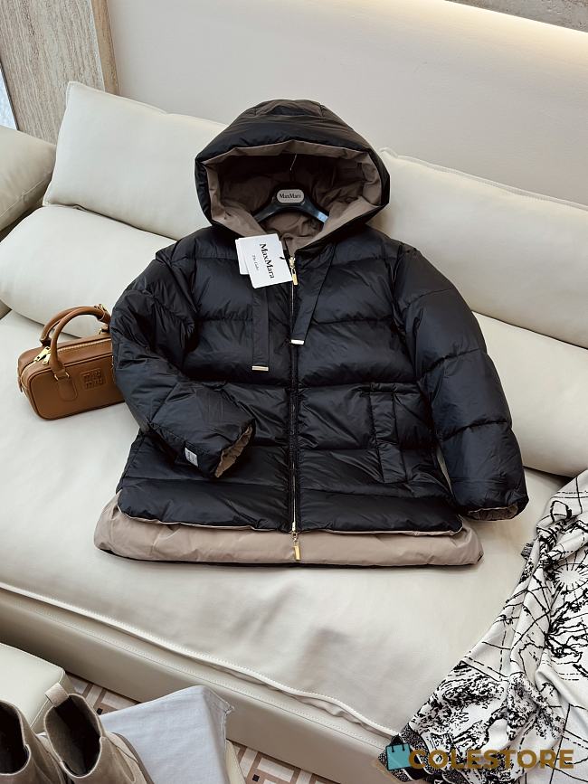 Colestore Max Mara Wool Coat Reversible Beige And Black - 1