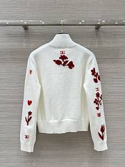 Colestore Chanel Knit Sweater with Floral Motif White - 6