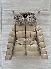 Colestore Moncler Padded Jacket with Fur Hood Beige - 2