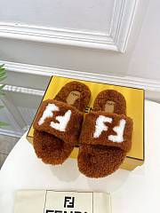 Colestore Fendi FF Slippers Fur Brown - 5
