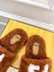 Colestore Fendi FF Slippers Fur Brown - 4