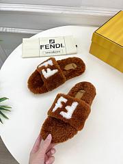 Colestore Fendi FF Slippers Fur Brown - 3