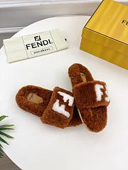 Colestore Fendi FF Slippers Fur Brown - 2