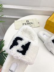 Colestore Fendi FF Slippers Fur White - 6